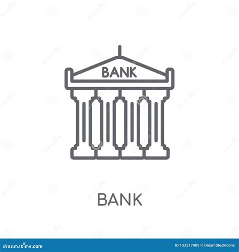 bank linear icon modern outline bank logo concept  white  stock vector illustration