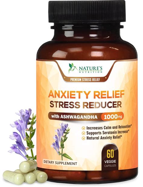 natures nutrition anxiety relief pills herbal stress reducer