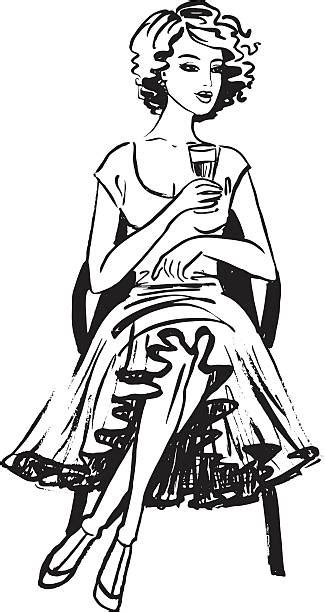 Women Drinking Wine Illustrations Royalty Free Vector