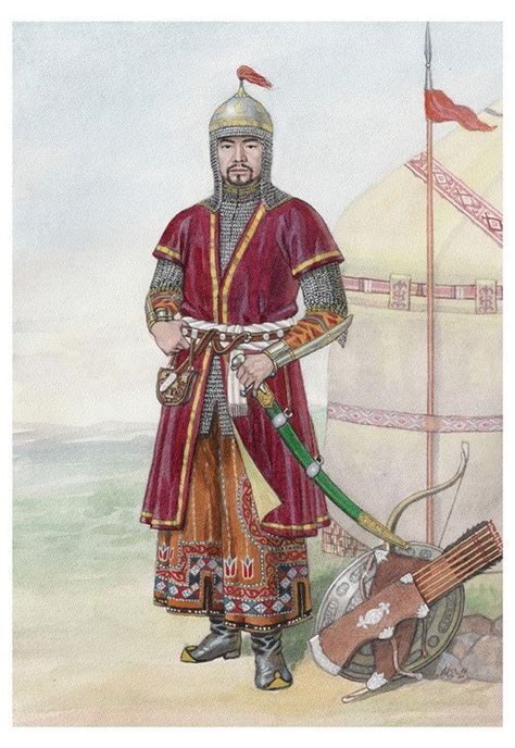 kazakh warrior medieval armor medieval fantasy historical art