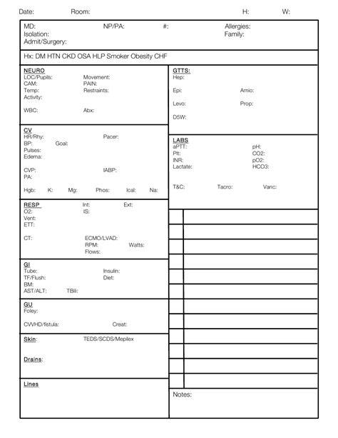printable nursing report sheets printable blank world