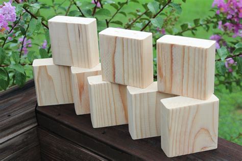 unfinished  wood blocks diy craft blocks plain etsy