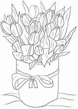 March Coloring Pages Tulips раскраски Online категории из все Holidays Color sketch template