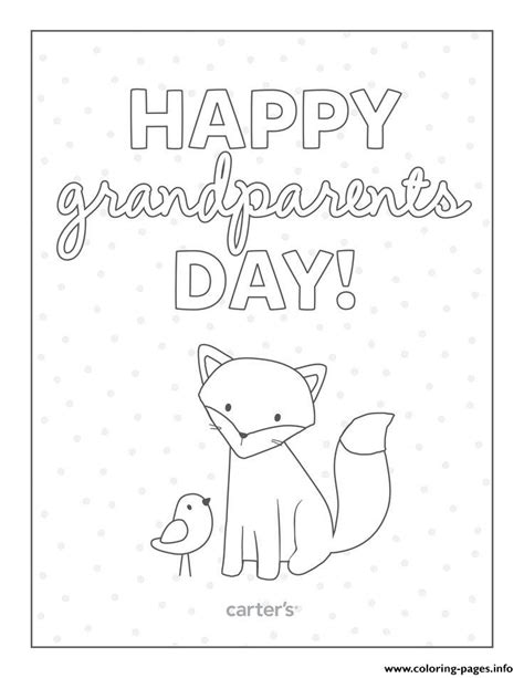 happy grandparents day card  color coloring page printable