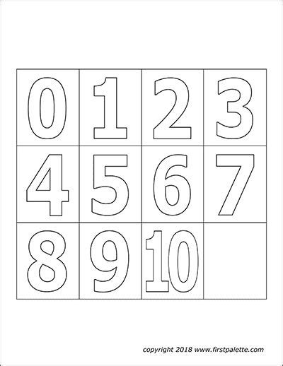 numbers  printable templates coloring pages firstpalettecom stencils printables
