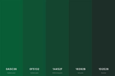 green color palettes  names  hex codes creativebooster