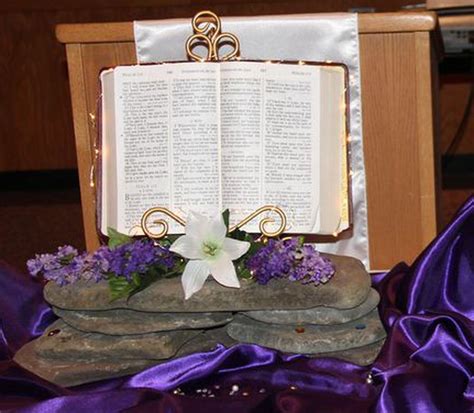 easter altar purple lights lilies wordofgod