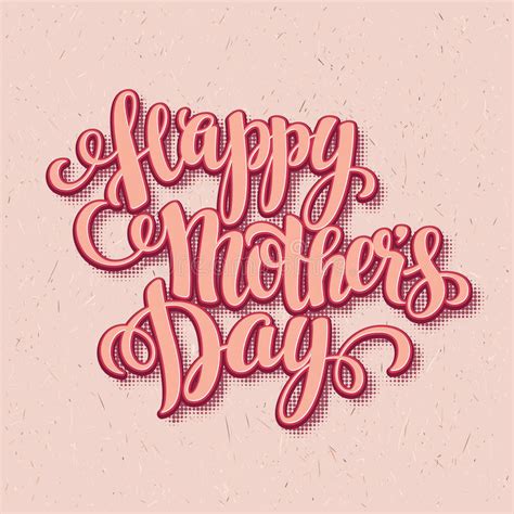 happy mothers day card calligraphic inscription stock vector