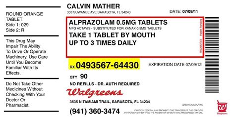 blank cvs prescription label template