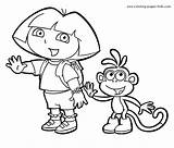 Dora Coloring Explorer Pages Colouring Boots Color Hello Say Cartoon Friends Printable sketch template