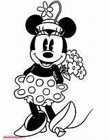 Minnie Coloring Pages Classic Mouse Mickey Flowers Valentine Printable Disneyclips Disney Goofy Heart Bouquet Funstuff sketch template