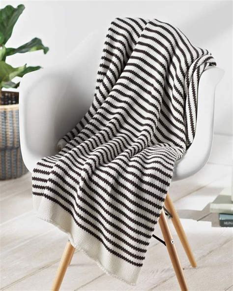 splendid double stripe knit throw  charcoaloff white knitted throws knit throw blanket