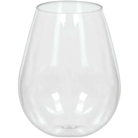 Clear Mini Catering Stemless Wine Plastic Glasses 118ml Pack Of 10