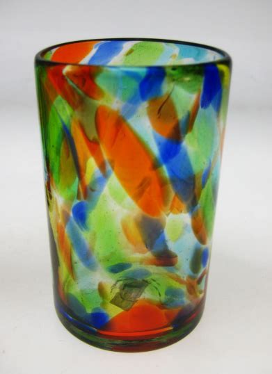 Drinking Glass Confetti Swirl 16oz Made In Mexico With