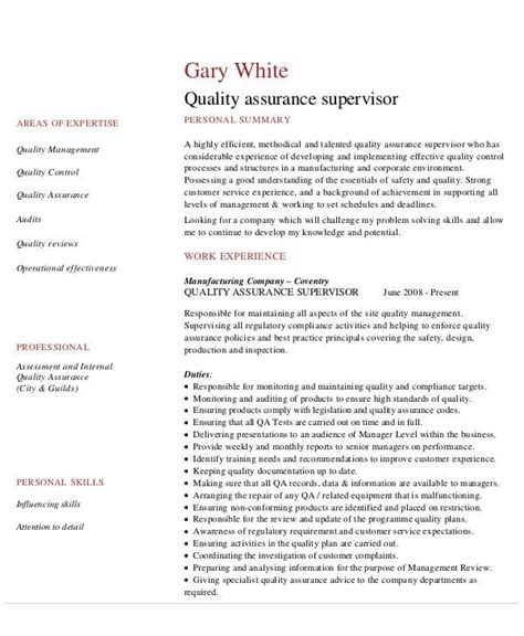 sample quality assurance resume templates  ms word