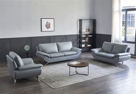 dallas modern leather sofa set grey matisseco