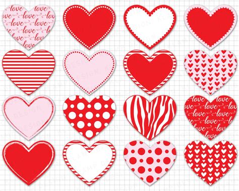 heart clipart digital heart clipart valentine etsy