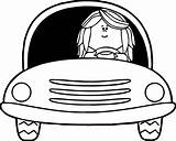 Car Girl Coloring Driving Wecoloringpage sketch template