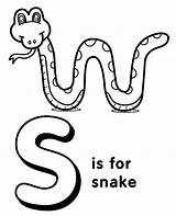 Coloring Snake Letter Pages Printable Print English sketch template