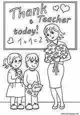 Teacher Coloring Pages Thank Today Printable Print sketch template