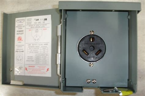 new rv power outlet 30 amp outdoor type rainproof 120 volt ps 13 hr ebay