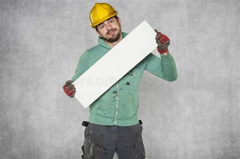 crazy construction worker stock image image of beard