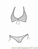 Swimsuit Coloring Bikini Pages Printable Clothes Color Template sketch template
