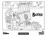 Jake Neverland Pirates Coloring Pages Bucky Disney Printable Print Barnes Click Expose Template sketch template