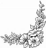 Corner Flower Flowers Drawing Border Drawings Paintingvalley Rubber Stamps Stamp sketch template