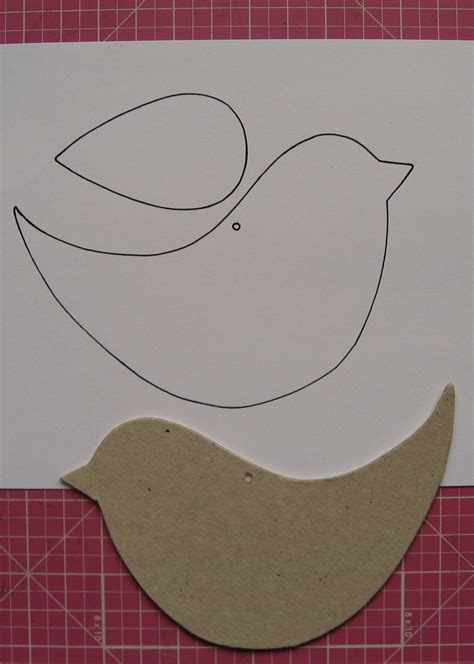 pajarito bird template  felt paper sewing