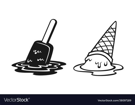 melted ice cream outline drawings royalty  vector image