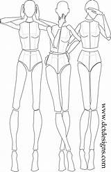 Fashion Templates Croquis Female Front Figure Template Poses Back Illustration Sketch High Sketches Croqui Illustrations Drawing Moda Drawings Desenho Printable sketch template