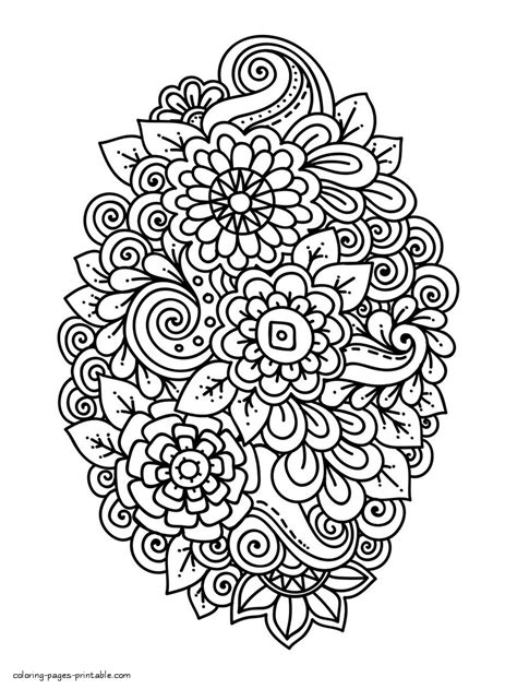 printable  adult coloring pages flowers