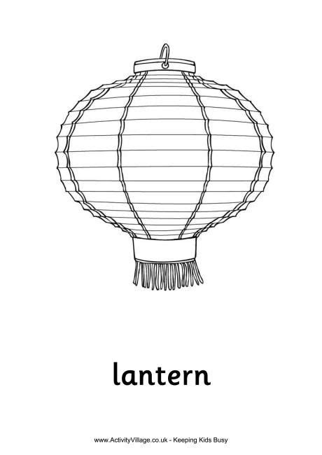china chinese lantern colouring page holidays unit pinterest