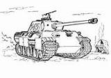 Coloring Pages Military Tank Panther sketch template