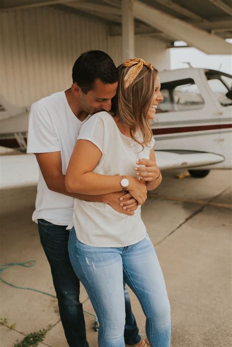 Airplane Aviation Couple Hangar Pilot Ohio Dreamy Fun Unique Engagement