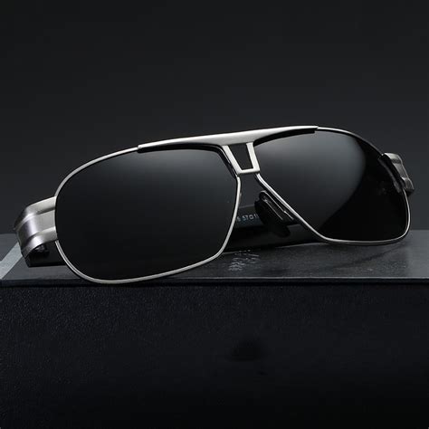 brand retro polarized mirror lens square male sunglasses men all black