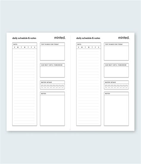 print  daily weekly planners minted