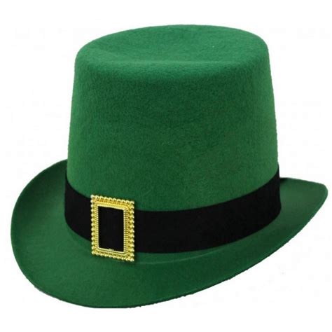 irish green top hat  golden buckle