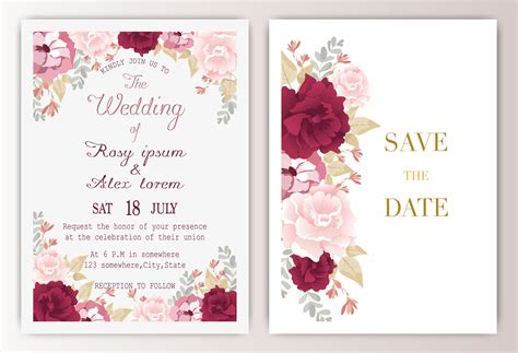 wedding invitation card  colourful floral  leaves  vector