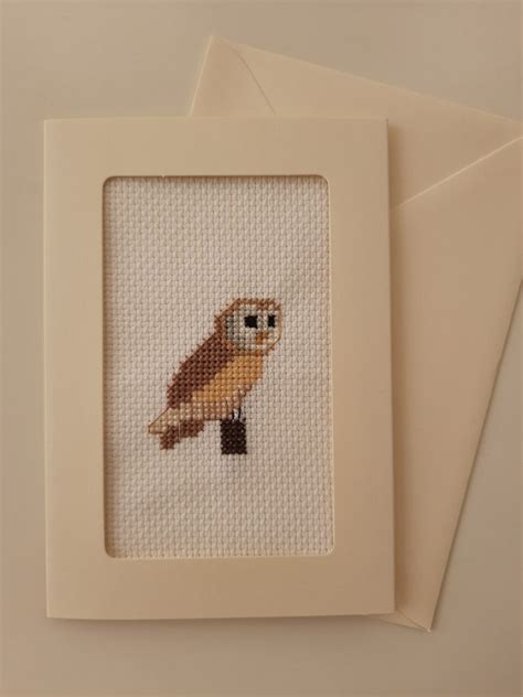 barn owl cross stitch pattern etsy