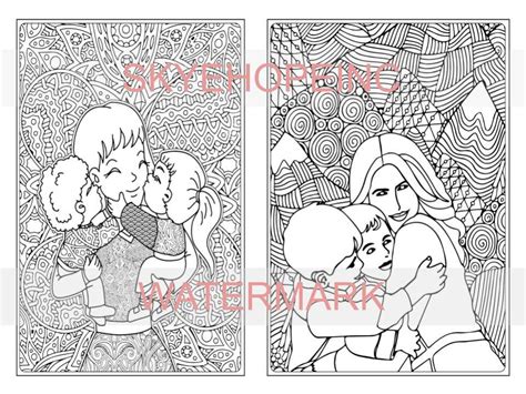 printable mothers day mandala coloring pages  mom etsy