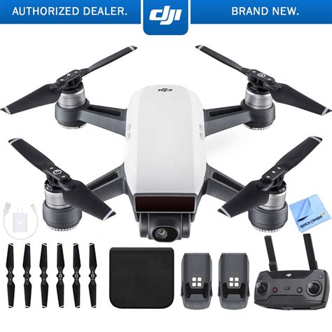dji cppt spark portable mini quadcopter drone alpine white  remote bundle  spark