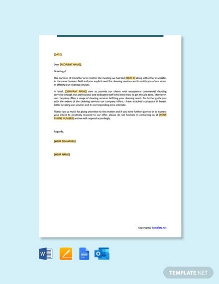 cleaning services letter templates edit