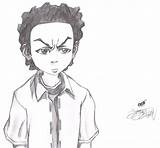 Boondocks Coloring Pages Huey Template Freeman sketch template