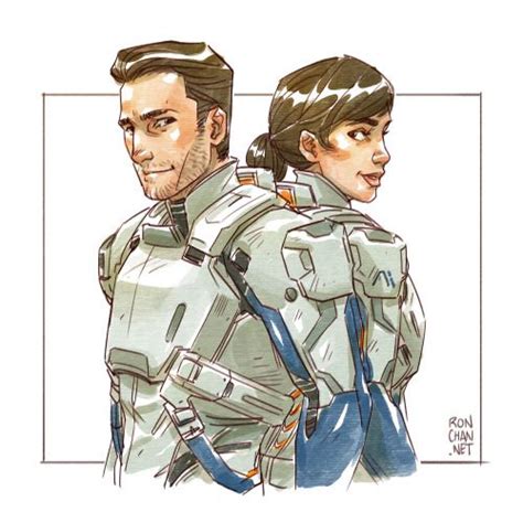 n7 day doodle our new mass effect heroes scott and sara