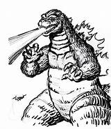 Coloring Godzilla Pages Comments sketch template