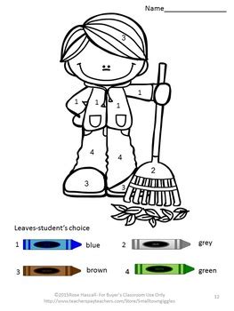 fall coloring pages color  number math worksheets special education pk