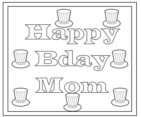 printable birthday coloring pages  mom printable coloring pages