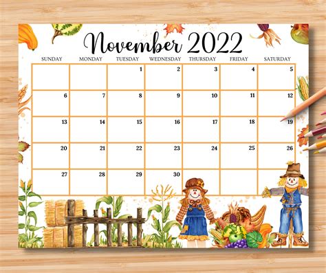 fillable calendar thanksgiving planner november calendar calendar